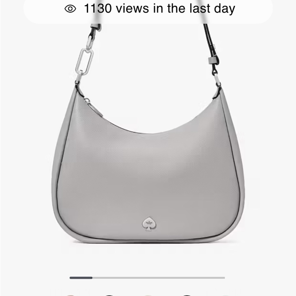 Gray Leather Kate Spade Shoulder Bag - Picture 2 of 6